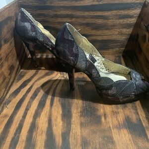 Poetic License London MERMAID Teal/Green Shoes Platform 5"Heels‎ Size 10